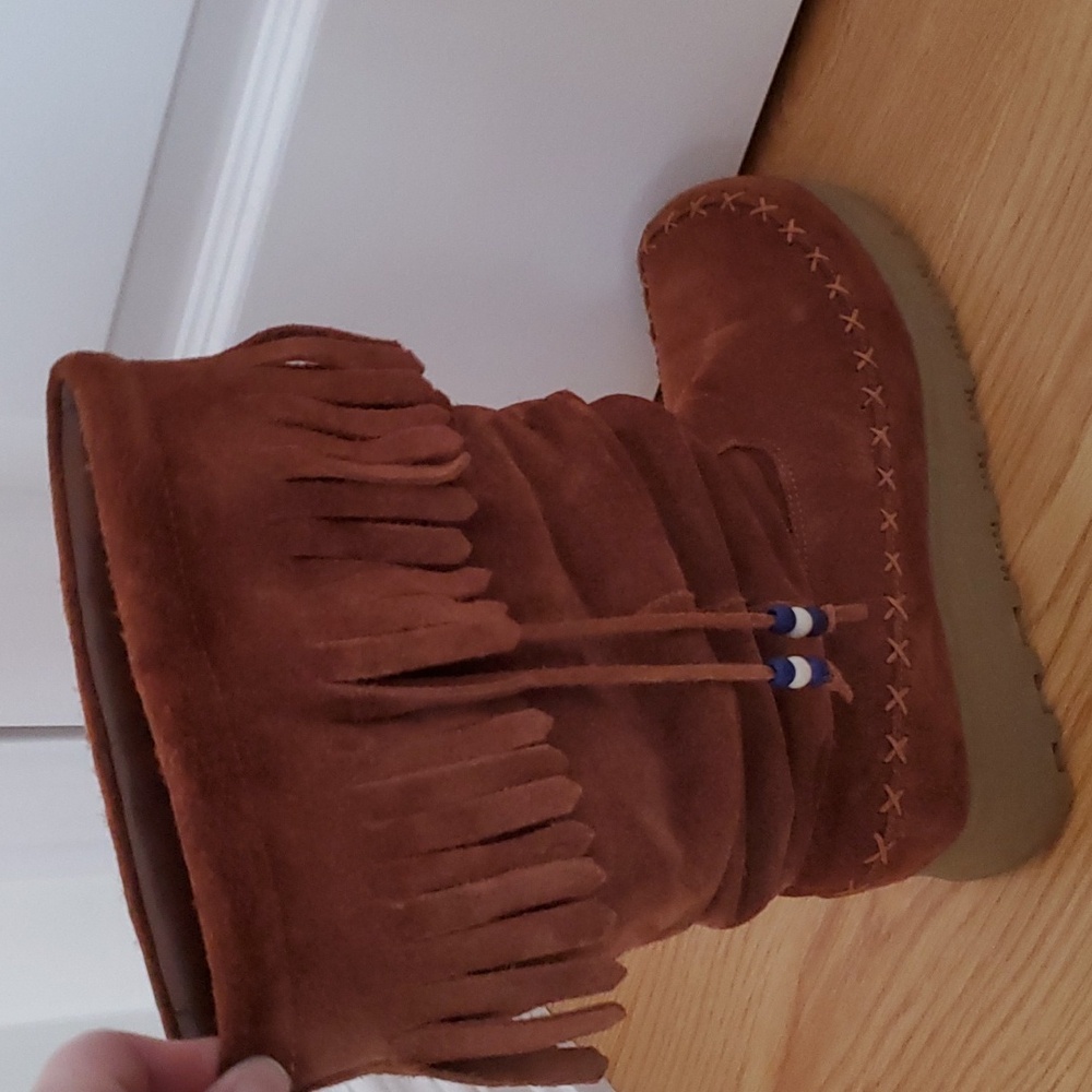 Brown suede moccasin boot, Aldo ladies size 41